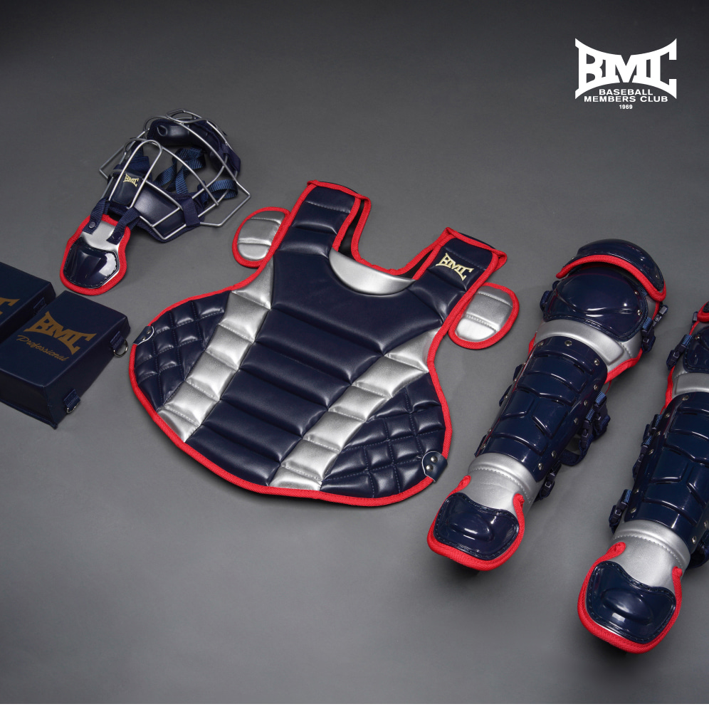 BMC 비엠씨 2024 프로 스리즈 티타늄 BPC-17 야구 포수 장비 세트 네이비/실버
